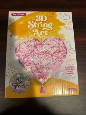 3D String Art Heart Lantern - Pink